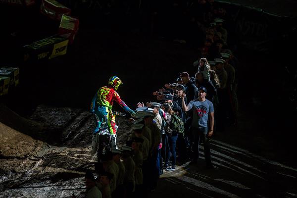 Weston Peick salutes the US troops